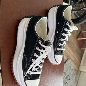 Converse Run Star Hike Black and White Platform Chuck Taylor Low Tops